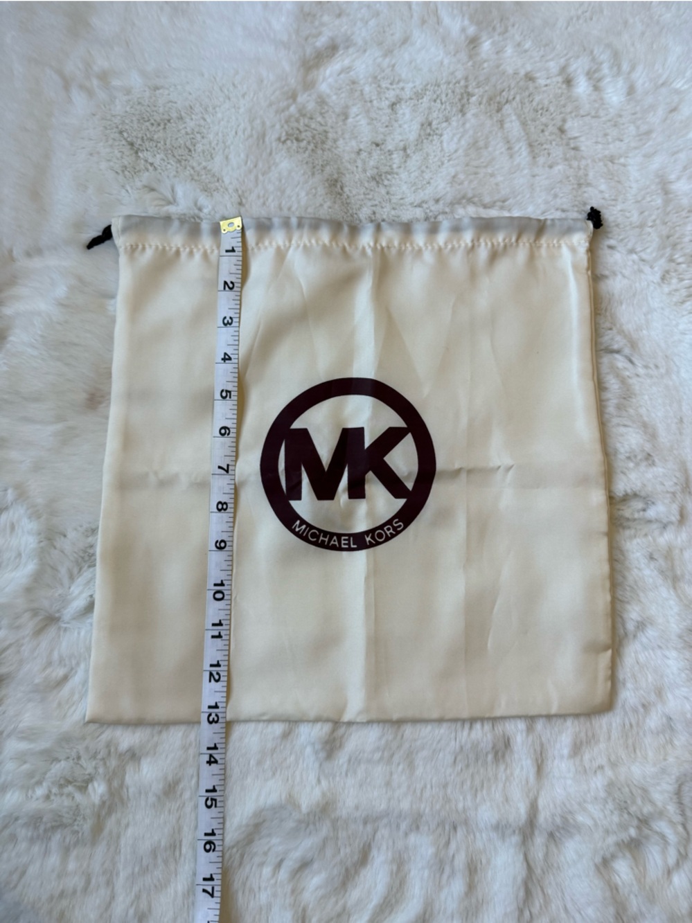 Michael Kors Cream Dust Bag with Dark Brown MK Logo